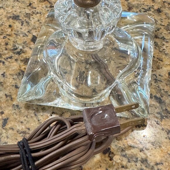 Crystal Door Knob Ashtray Brass Table Lamp Vintage Pull Chain 10.5” Cottagecore - Picture 12 of 16